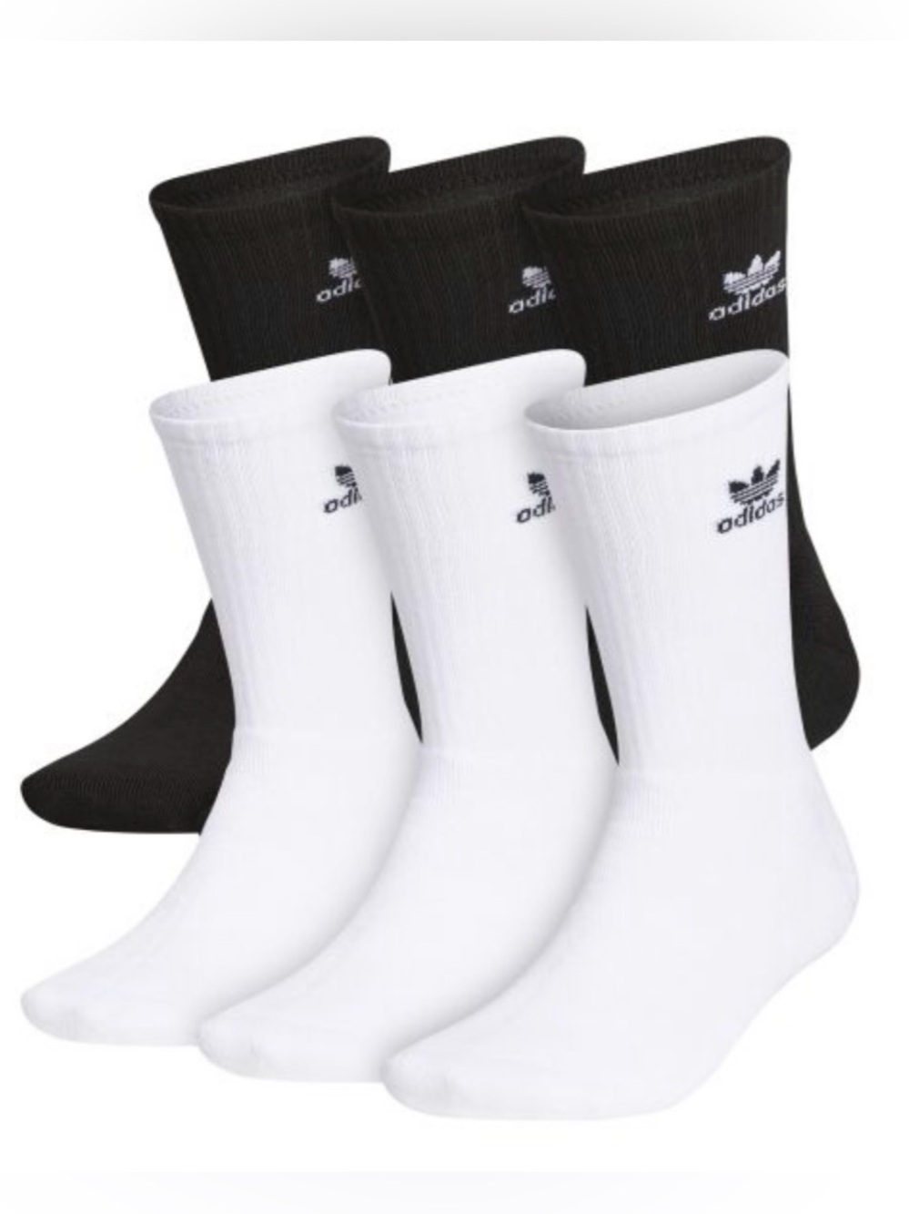 UNISEX ADIDAS ORIGINALS TREFOIL
6-PACK CREW SIZE LARGE or MEDIUM